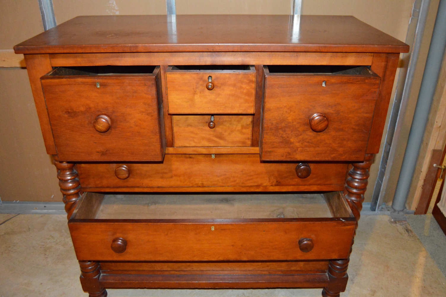 Antique Empire Style Cherry Chest of Drawers