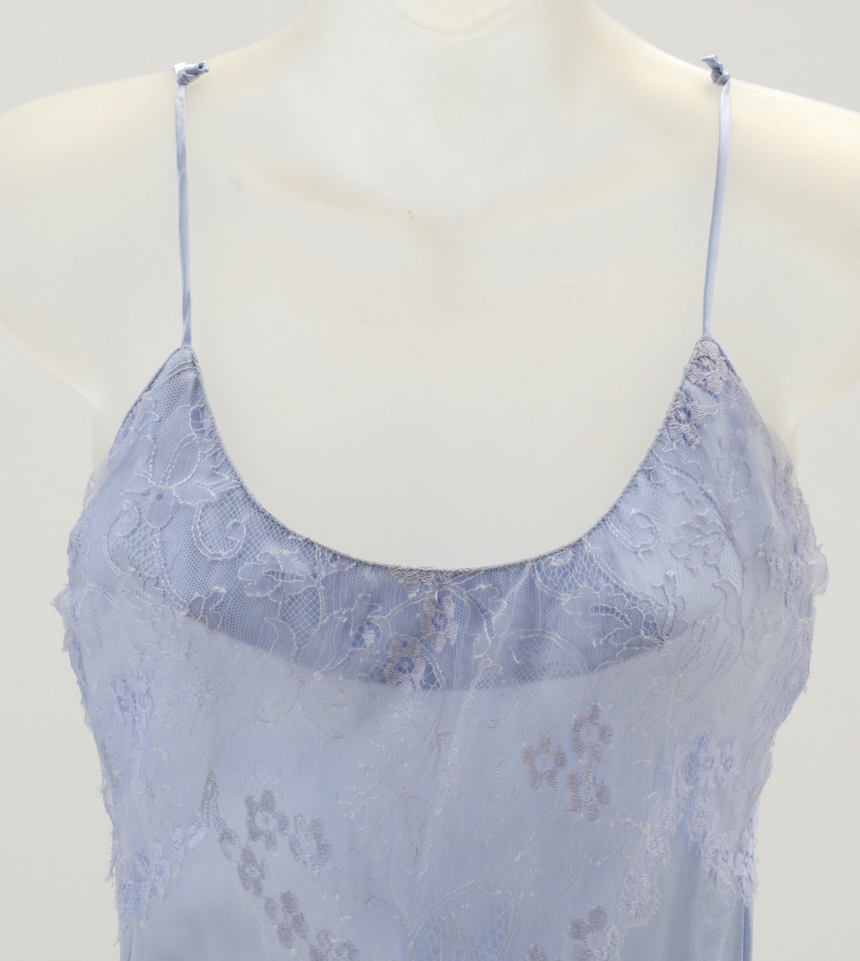 Susan's Jonquil Baby Blue Satin and Lace Teddy and Short Wrap Robe worn on the ABC Daytime Soap Opera "All My Children"