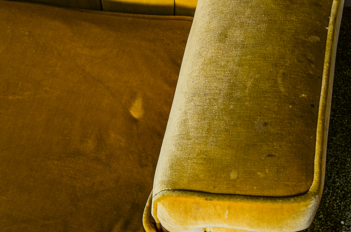 Vintage Mustard Yellow Velvet Couch