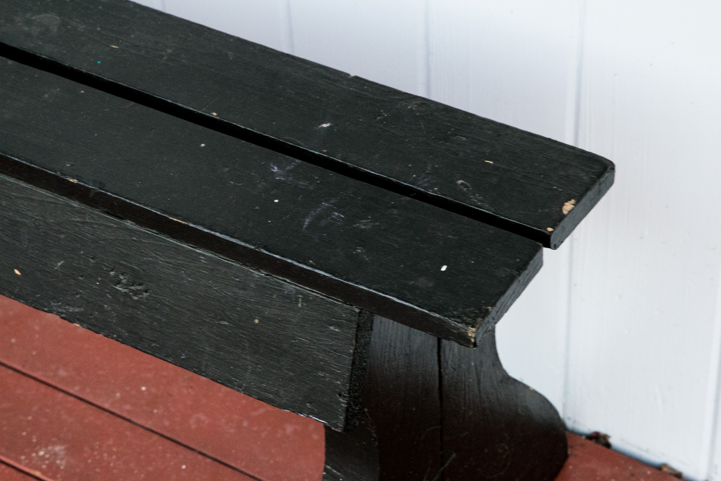 Black Wooden Bench