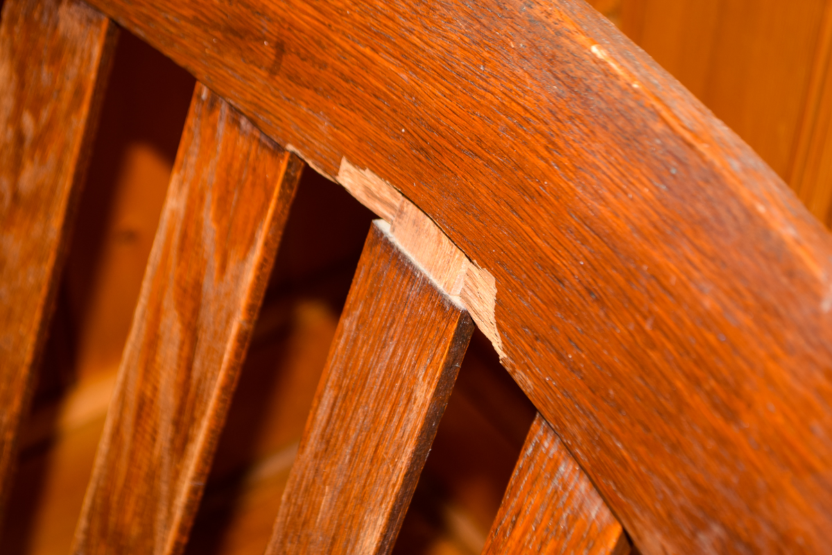 Vintage Mission Style Rocking Chair with Tapestry Seats