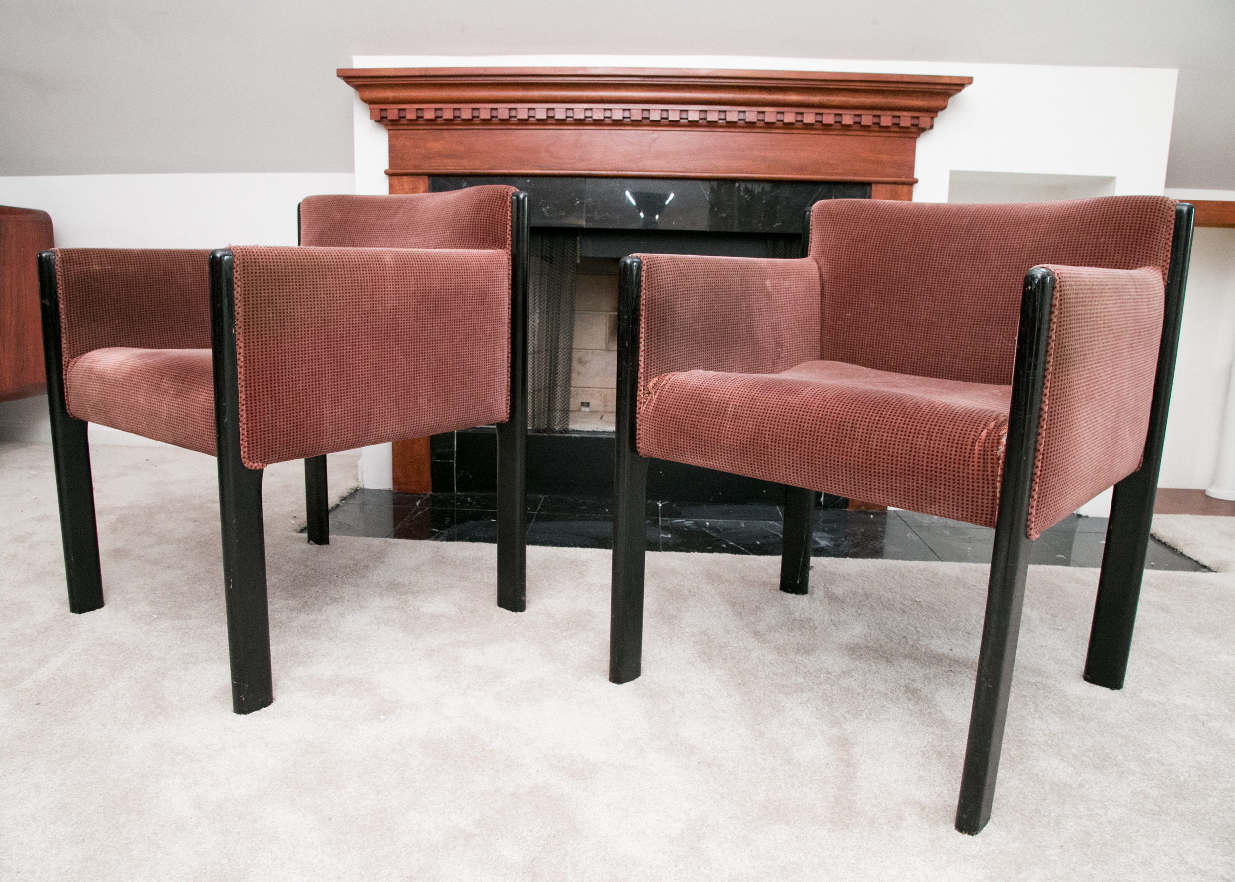 Contemporary Art Deco Style Upholstered Armchairs