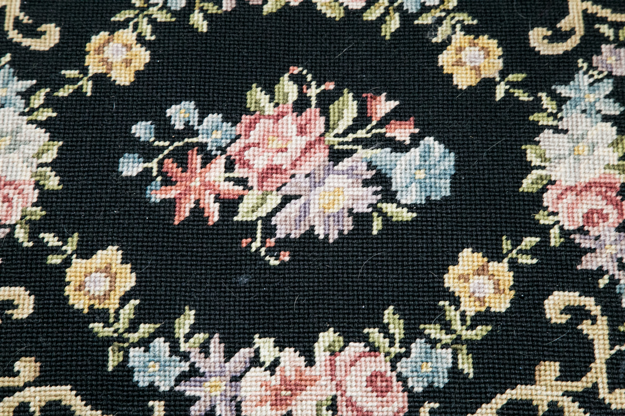 Queen Anne Style Stool with Needlework