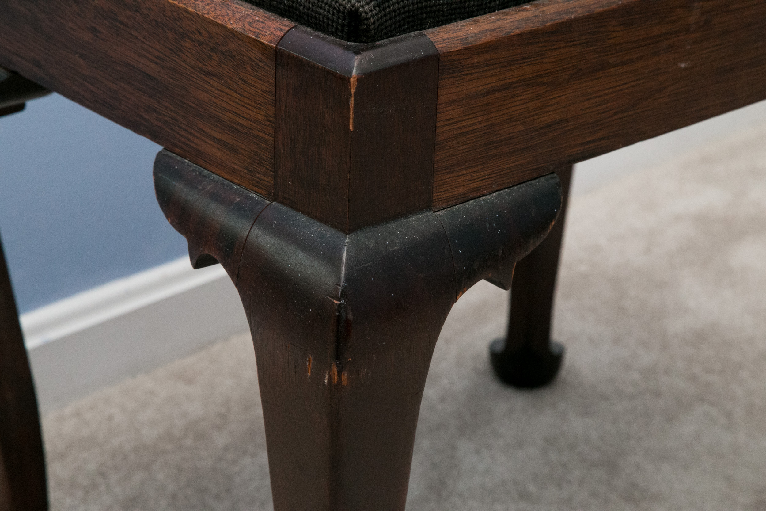 Queen Anne Style Stool with Needlework