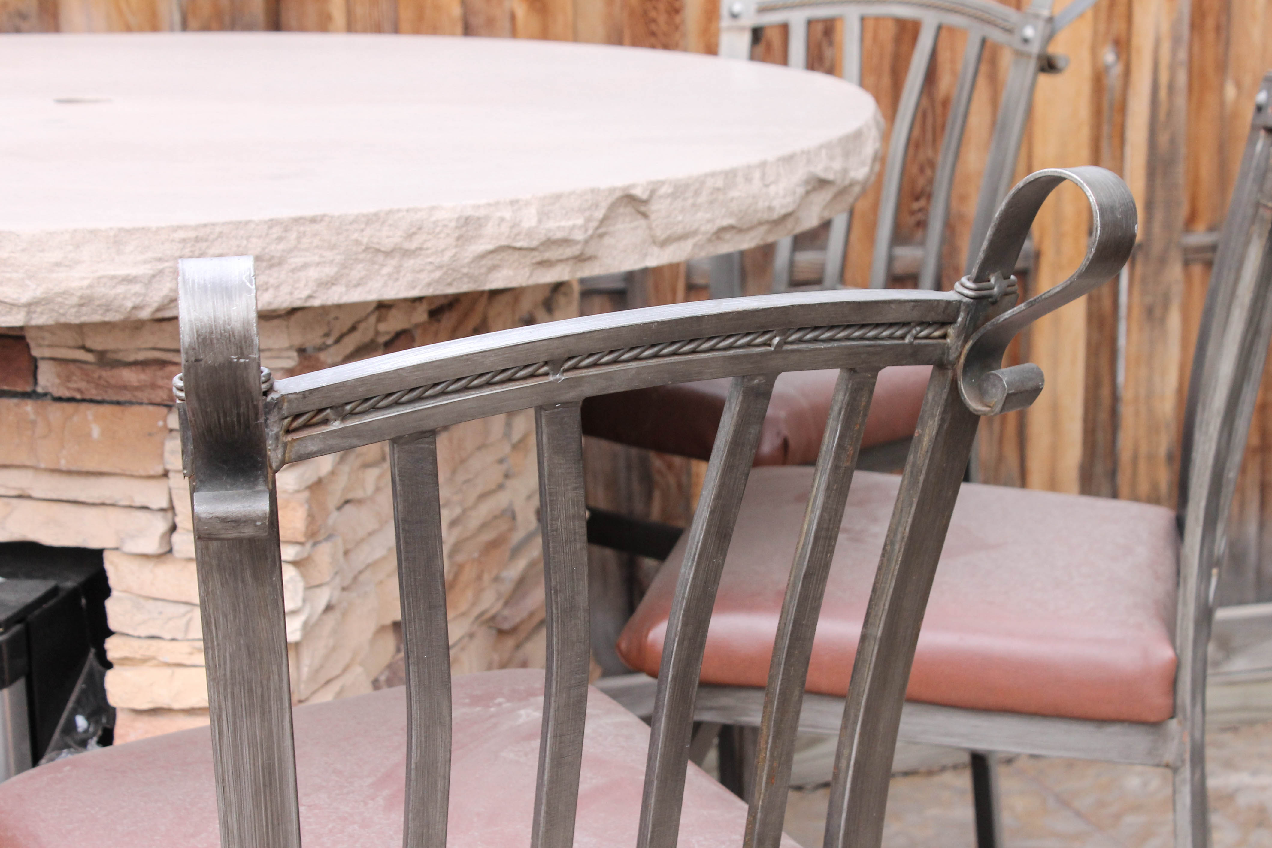 Set of Four Metal Outdoor Bar Chairs