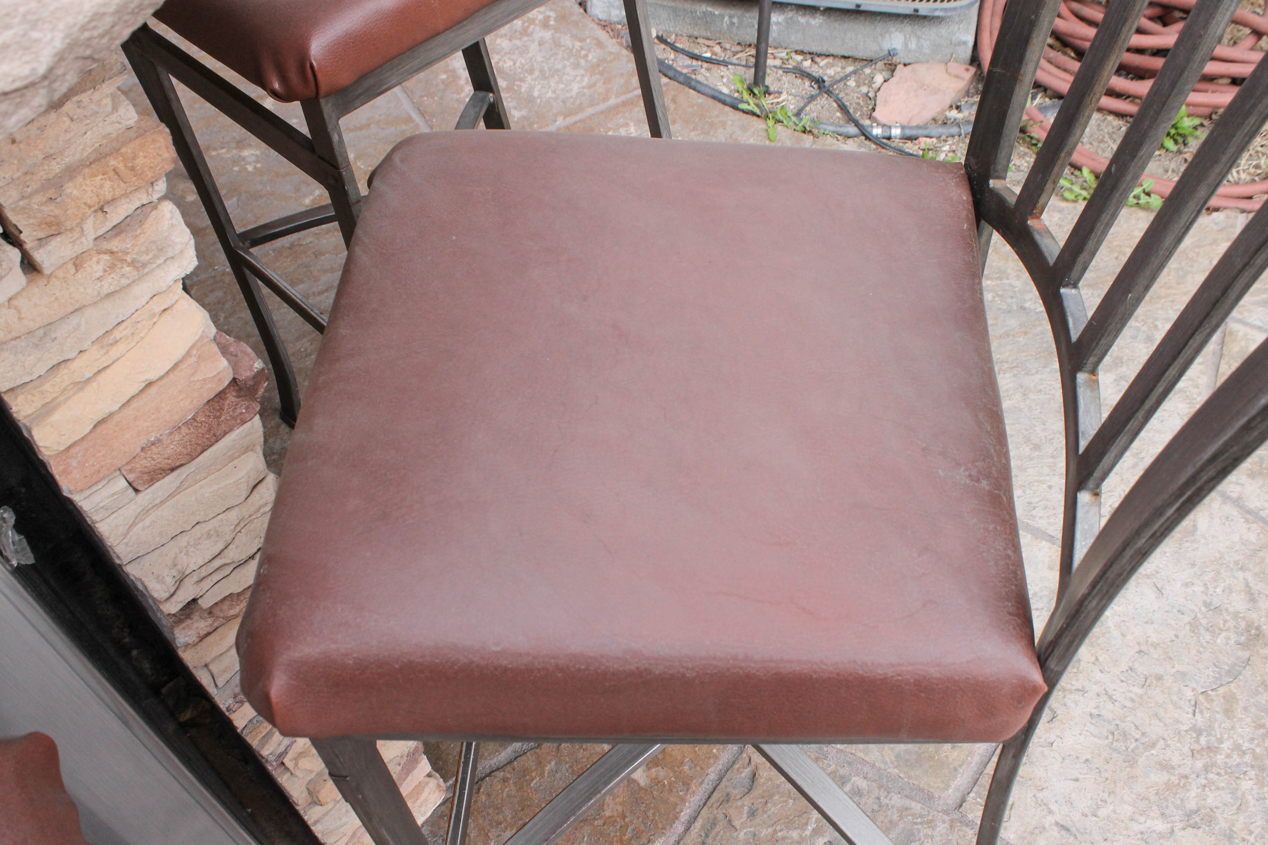 Set of Four Metal Outdoor Bar Chairs