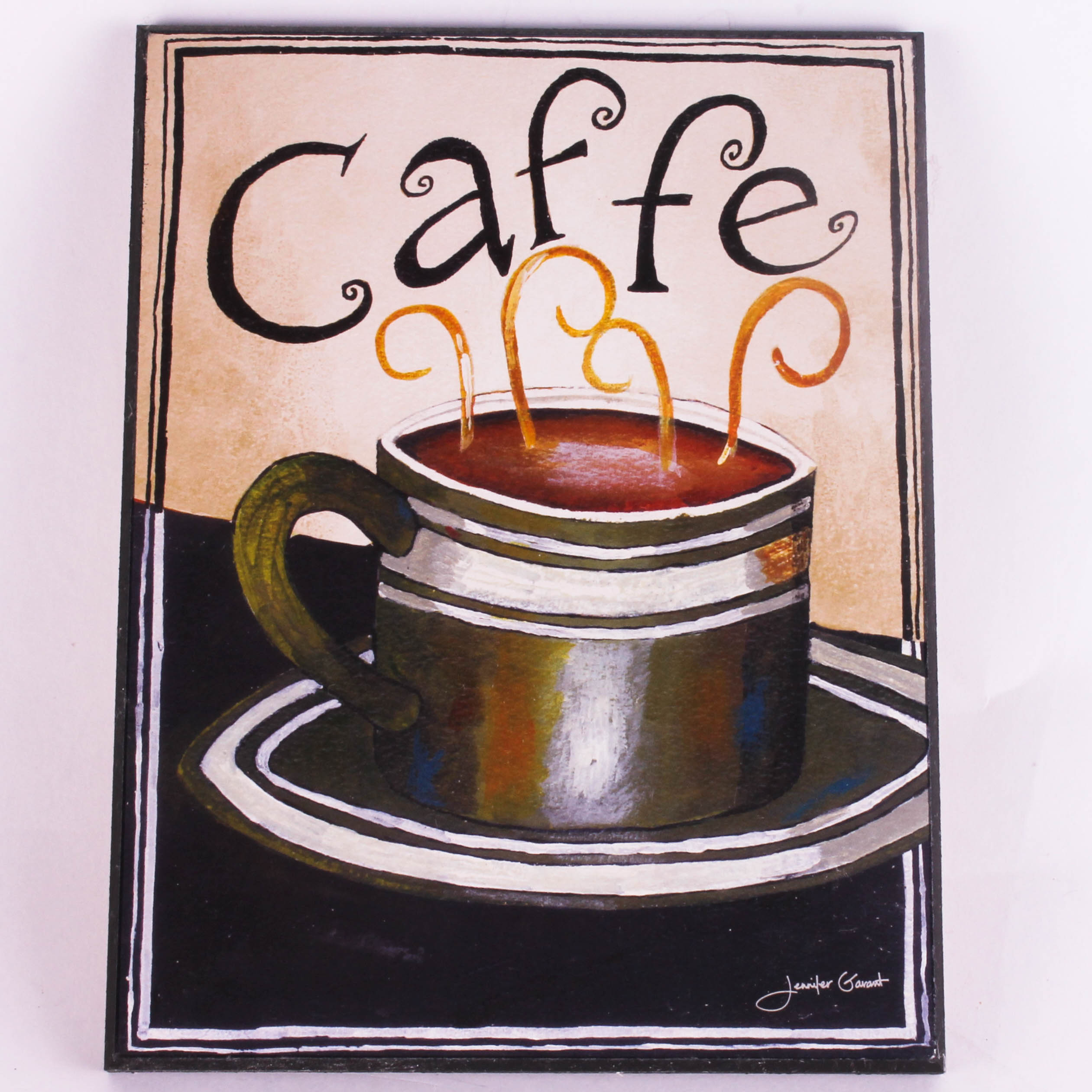 Set of Four Coffee-Themed Wall Plaques