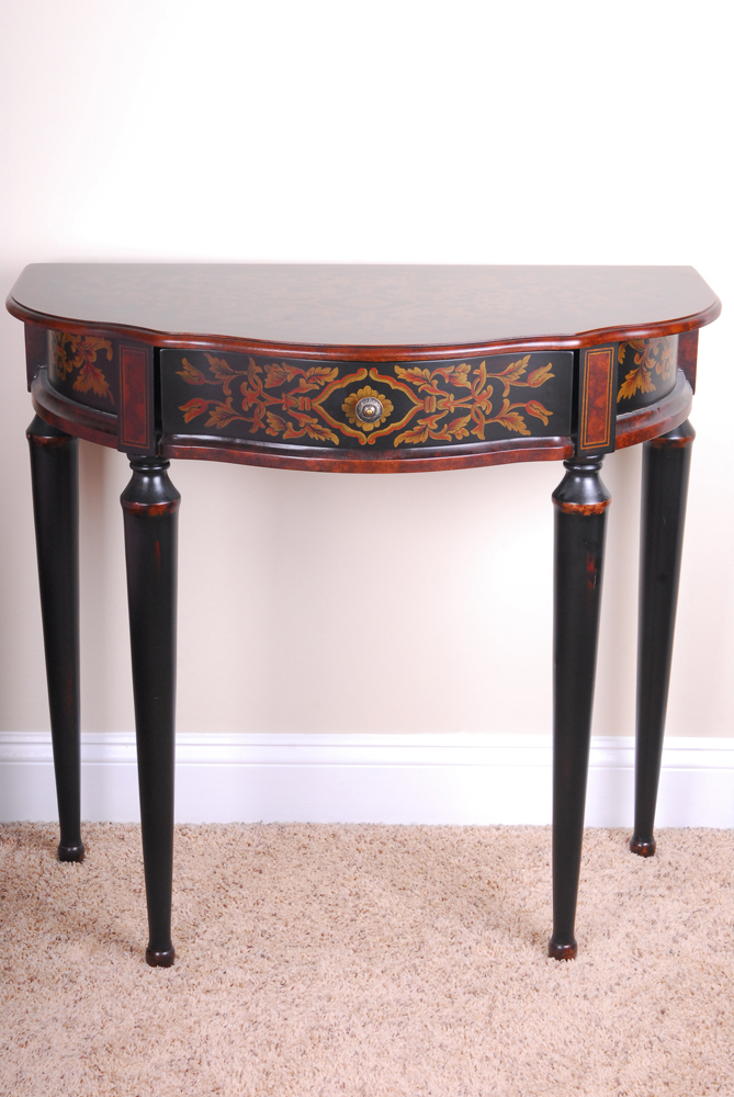 Louis XVI Style Demilune Console Table