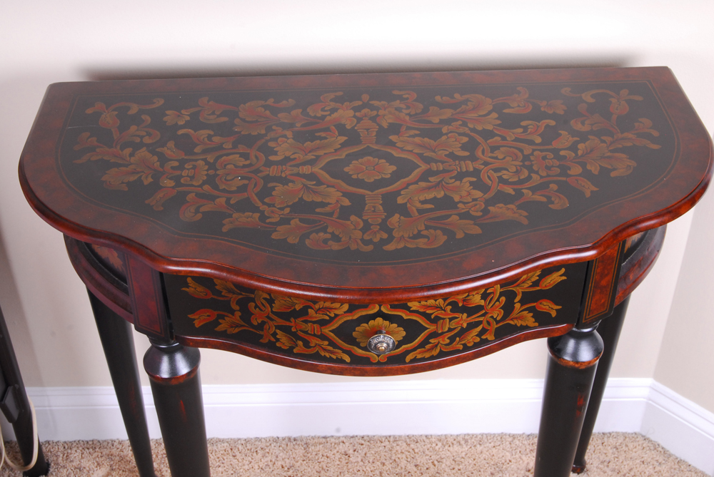 Louis XVI Style Demilune Console Table