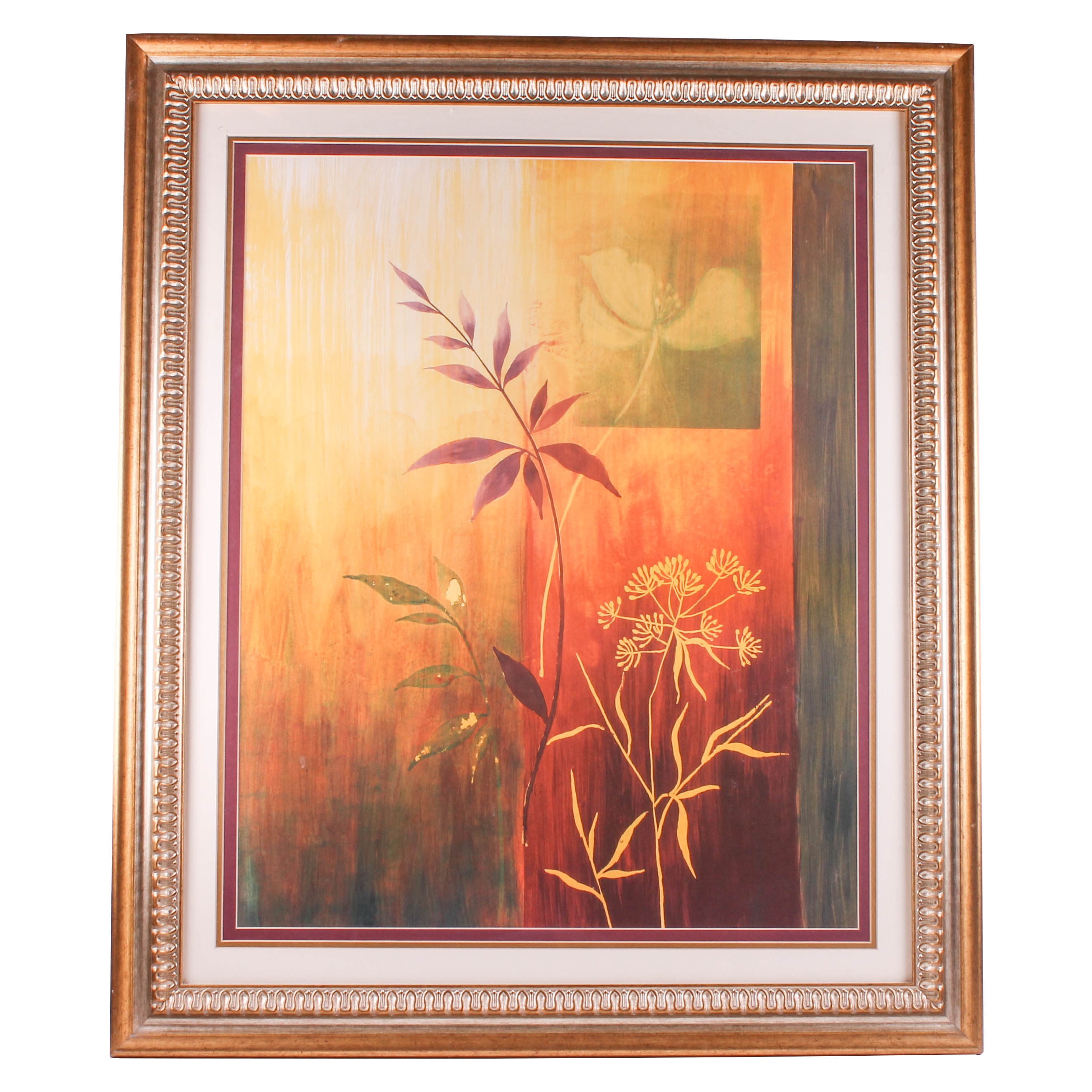 Framed Floral Offset Lithograph