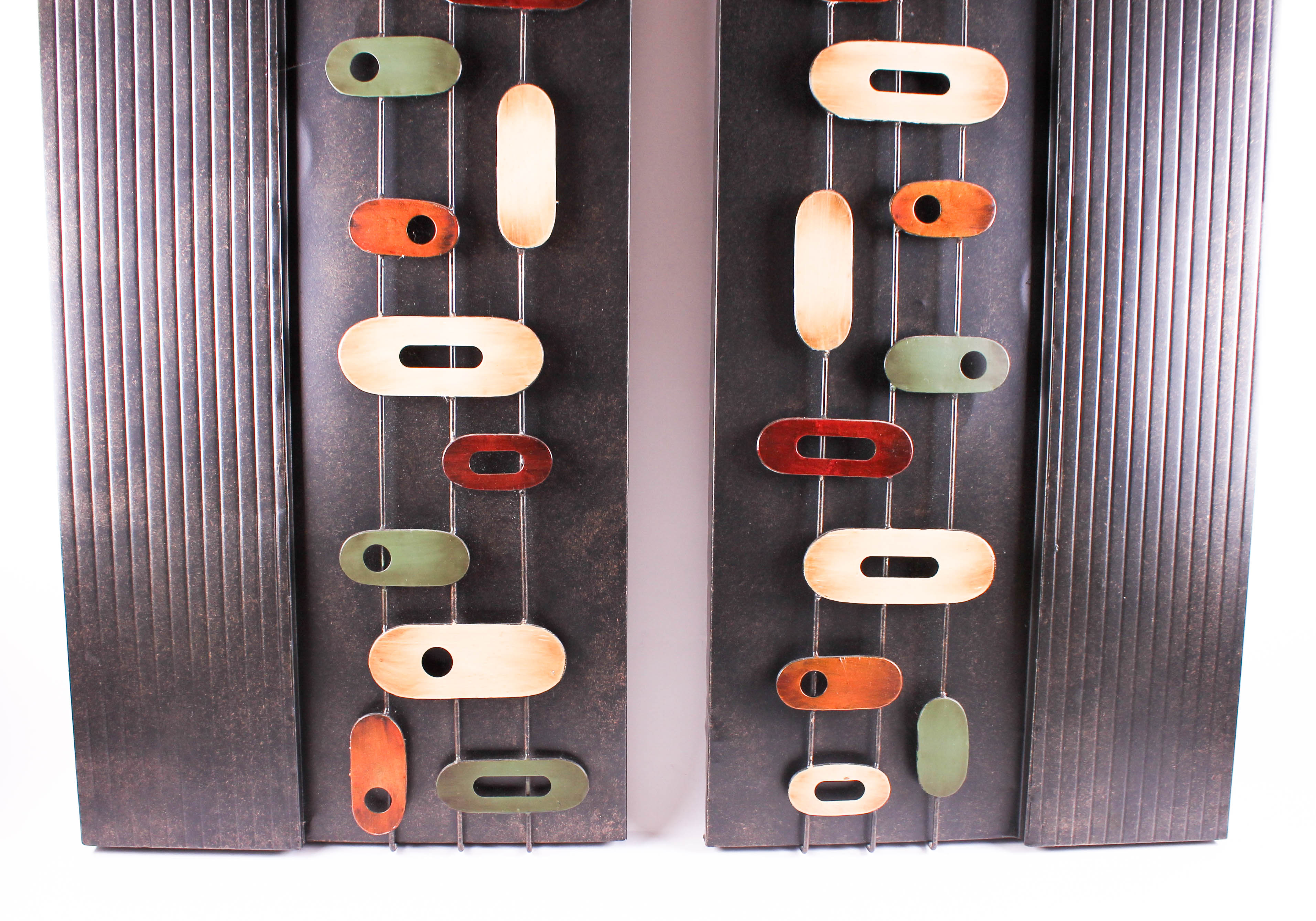 Pair of Contemporary Metal Wall Art Sculptures