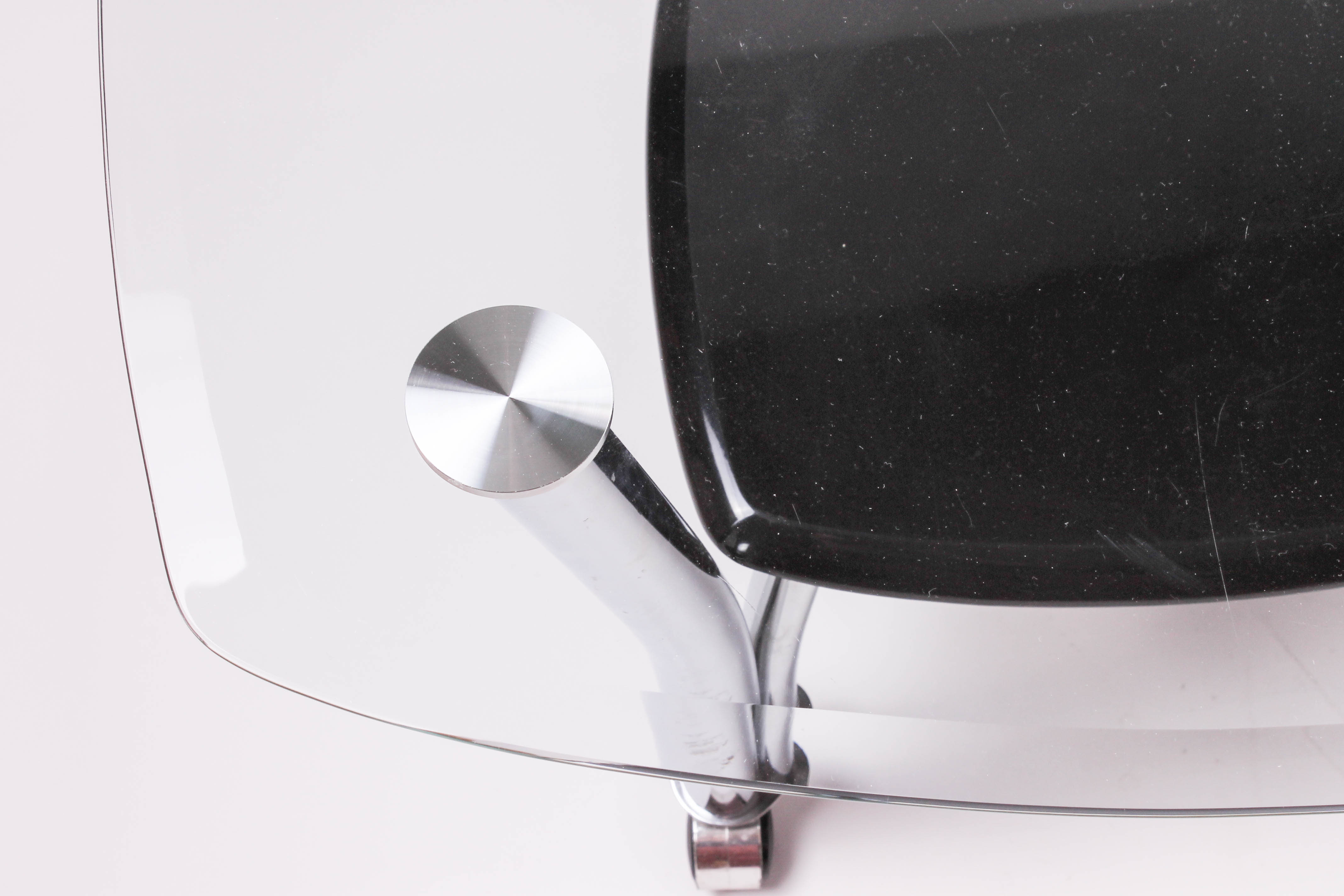 Contemporary Chrome and Glass Coffee Table