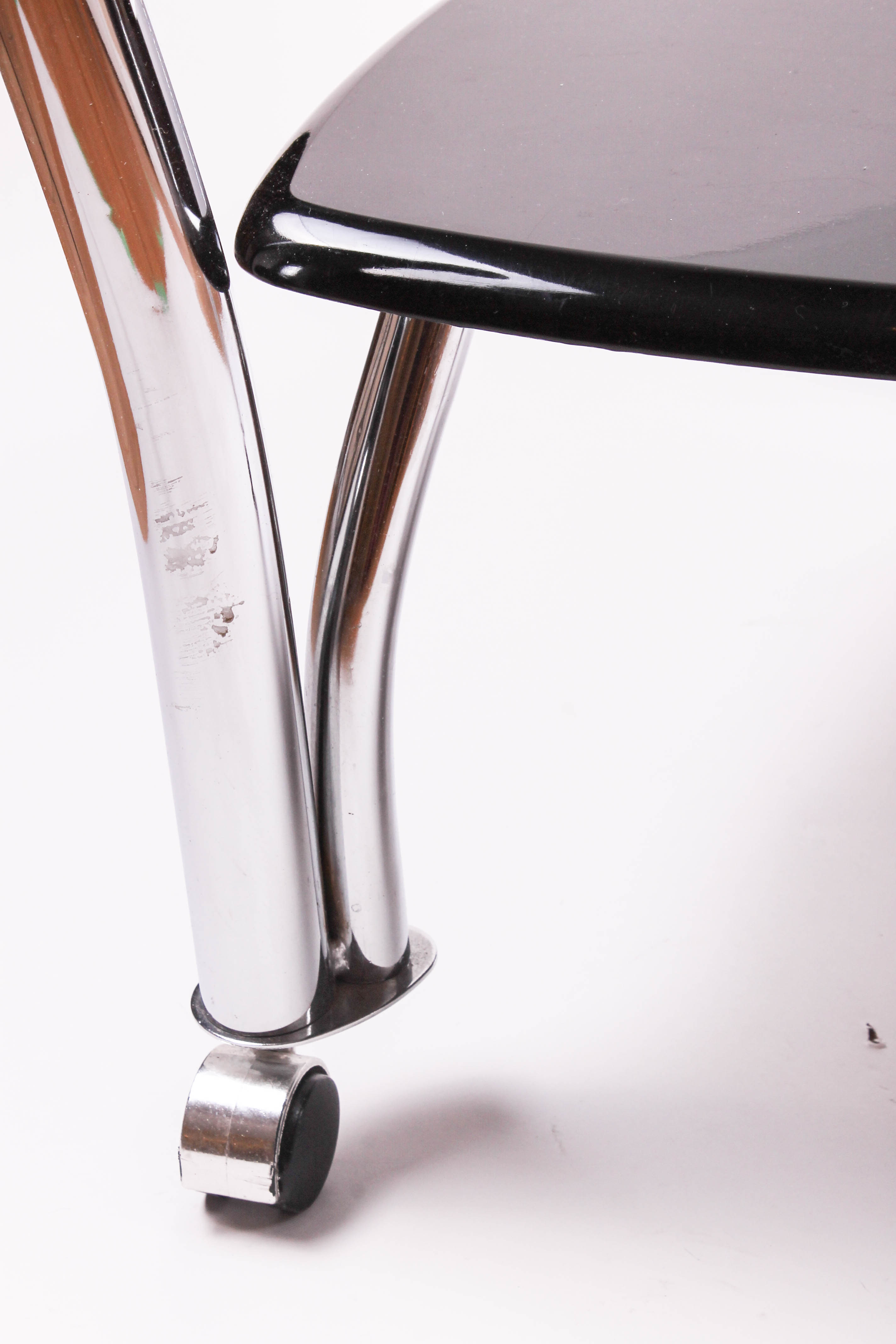 Contemporary Chrome and Glass Coffee Table