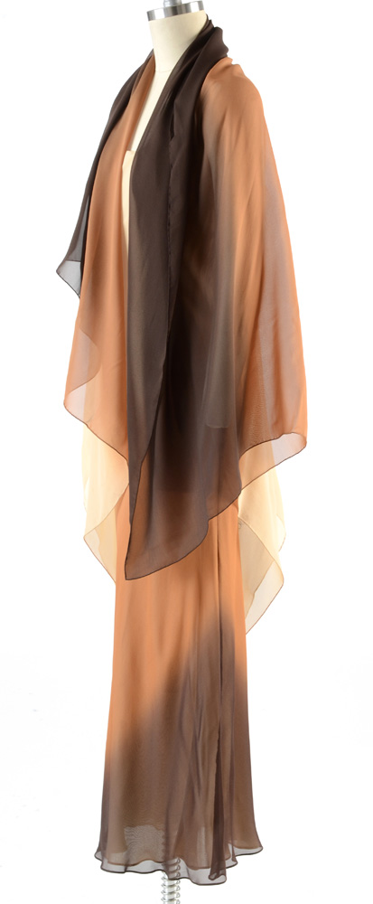 Gucci Ombré Silk Chiffon Sleeveless Slip Dress with Matching Signature Wrap