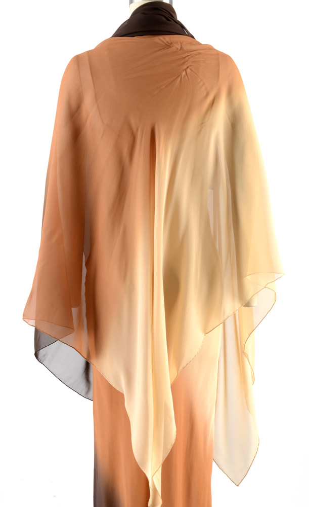 Gucci Ombré Silk Chiffon Sleeveless Slip Dress with Matching Signature Wrap