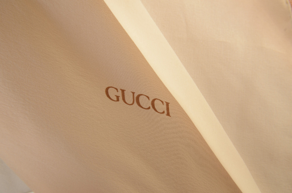 Gucci Ombré Silk Chiffon Sleeveless Slip Dress with Matching Signature Wrap