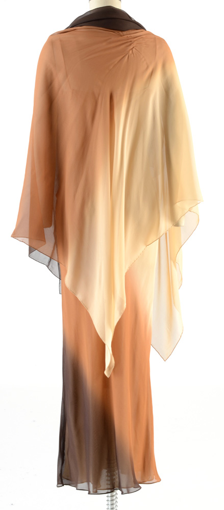 Gucci Ombré Silk Chiffon Sleeveless Slip Dress with Matching Signature Wrap