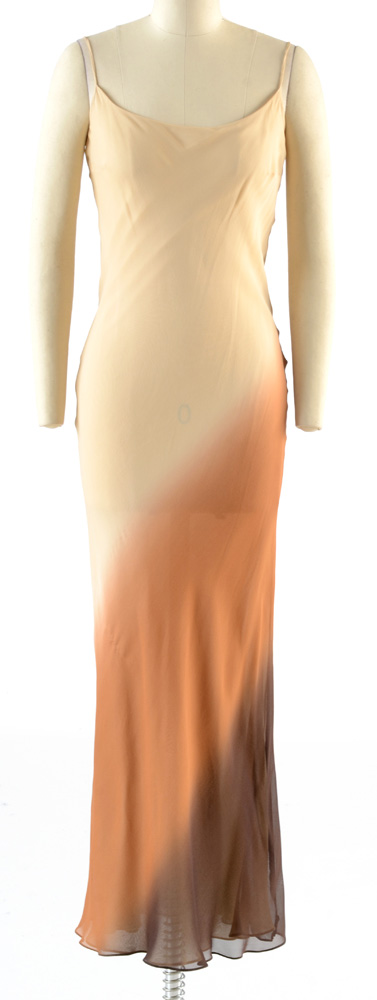 Gucci Ombré Silk Chiffon Sleeveless Slip Dress with Matching Signature Wrap