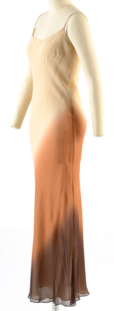 Gucci Ombré Silk Chiffon Sleeveless Slip Dress with Matching Signature Wrap