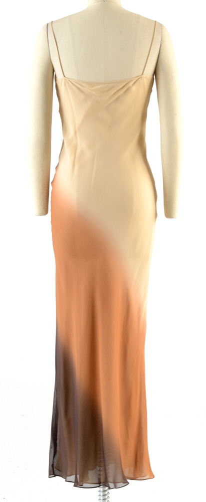 Gucci Ombré Silk Chiffon Sleeveless Slip Dress with Matching Signature Wrap