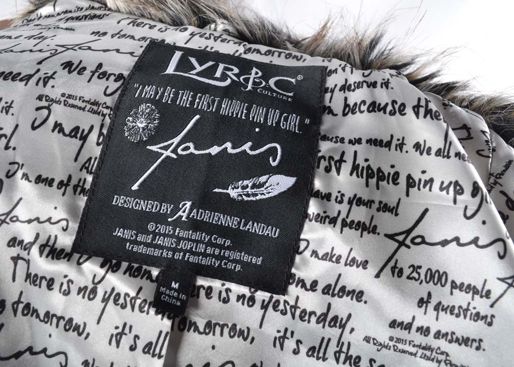 Lyric Culture Reproduction Janis Joplin Faux Fur Coat