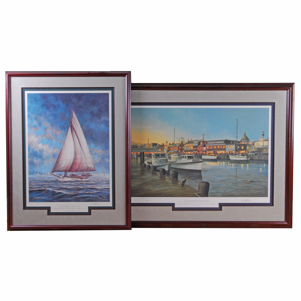 Paul McGehee Limited Edition Offset Lithographs "Annapolis at Twilight" and "The Melon Boat"