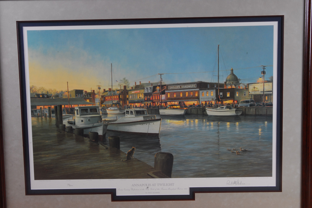 Paul McGehee Limited Edition Offset Lithographs "Annapolis at Twilight" and "The Melon Boat"