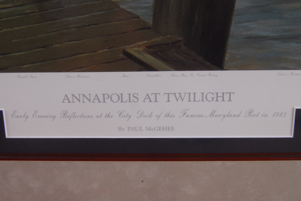 Paul McGehee Limited Edition Offset Lithographs "Annapolis at Twilight" and "The Melon Boat"