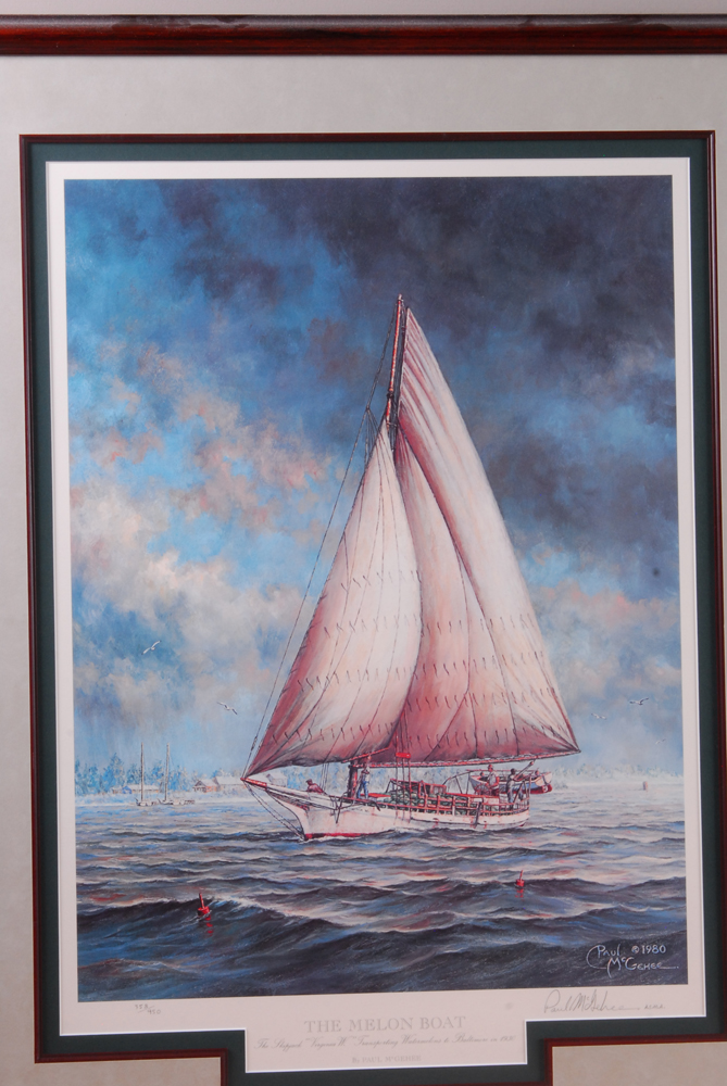 Paul McGehee Limited Edition Offset Lithographs "Annapolis at Twilight" and "The Melon Boat"