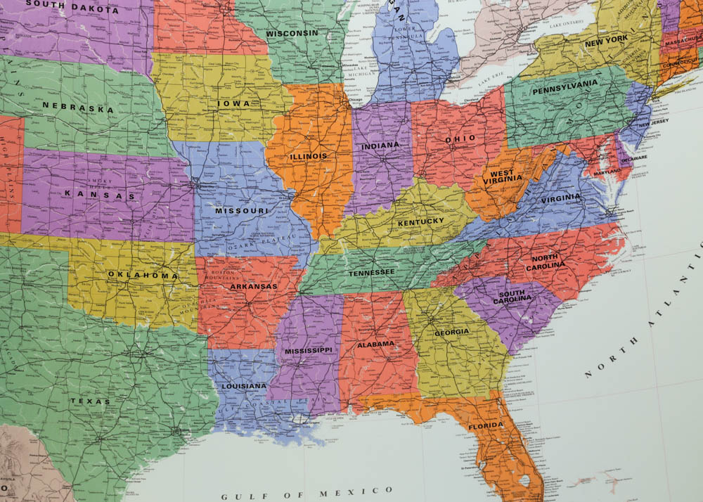 Expansive United States Wall Map