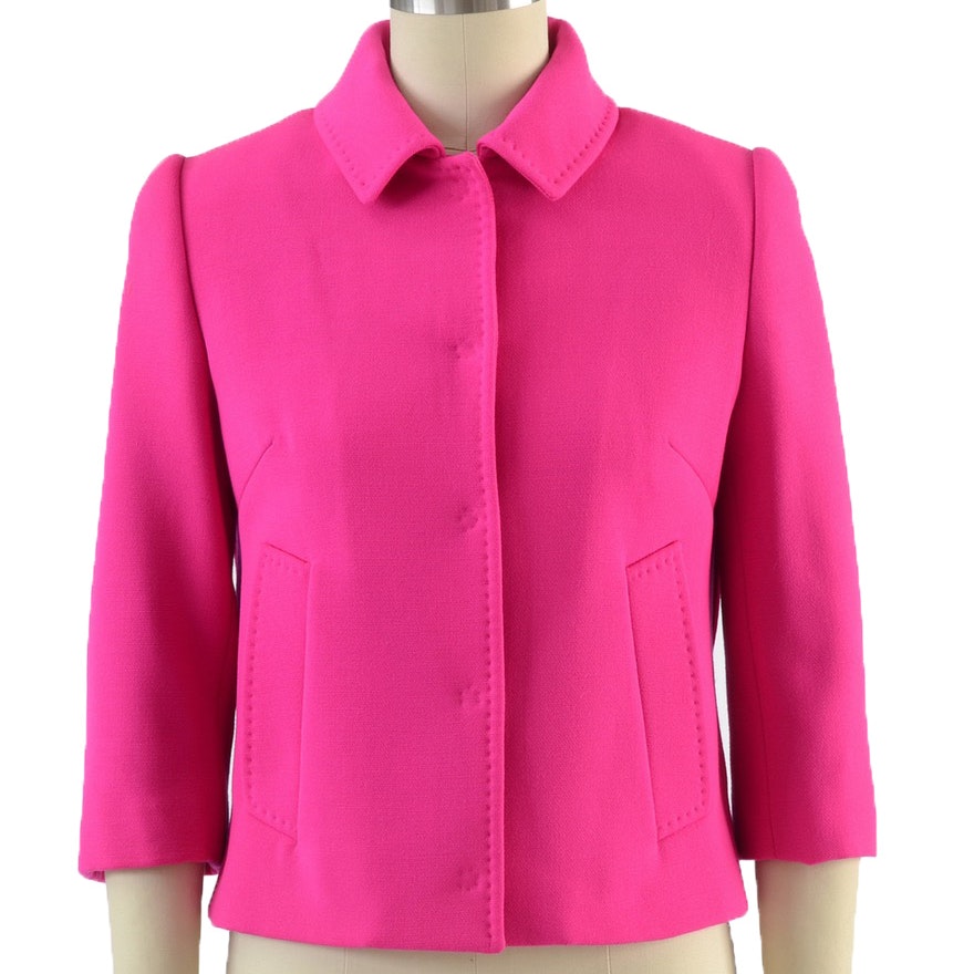 Dolce & Gabbana Hot Pink Virgin Wool Crop Jacket