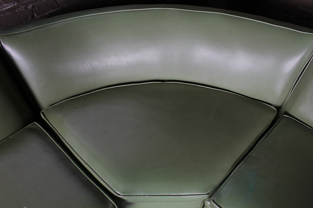 Mid-Century Modern Green Vinyl Sectional