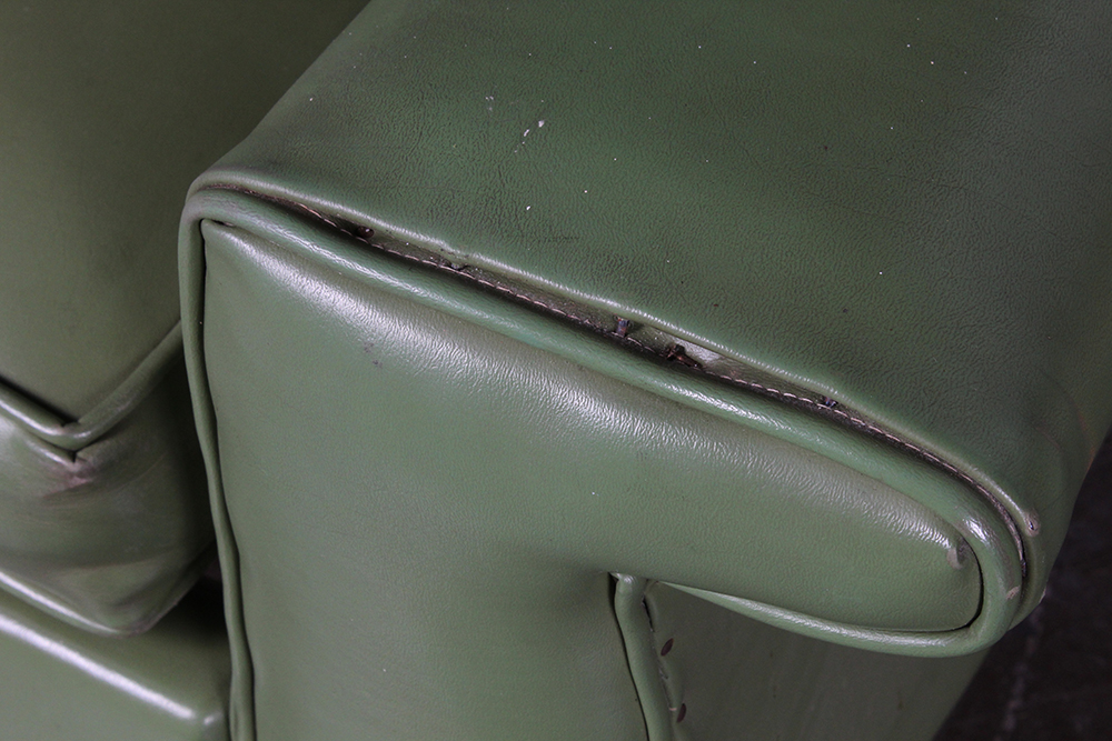 Mid-Century Modern Green Vinyl Sectional