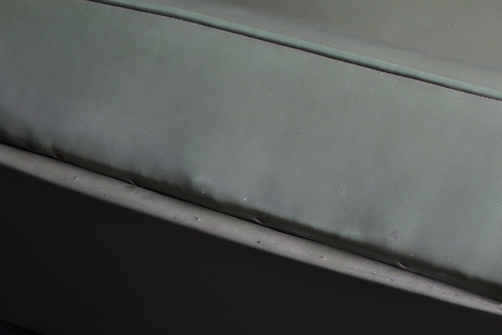 Mid-Century Modern Green Vinyl Sectional