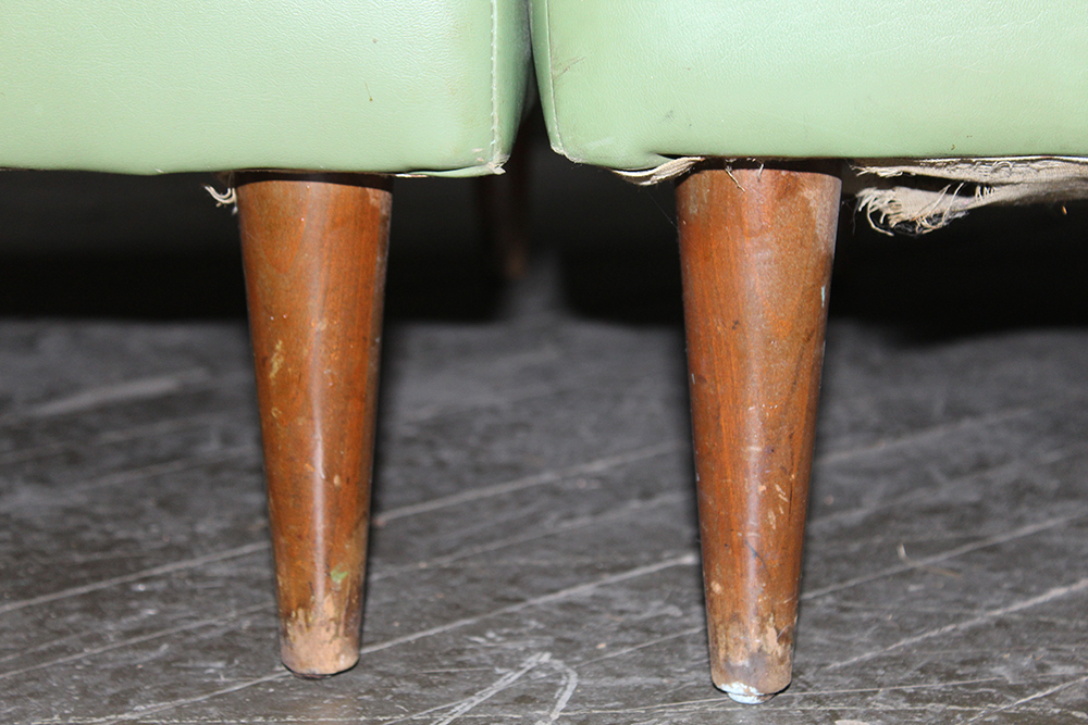 Mid-Century Modern Green Vinyl Sectional