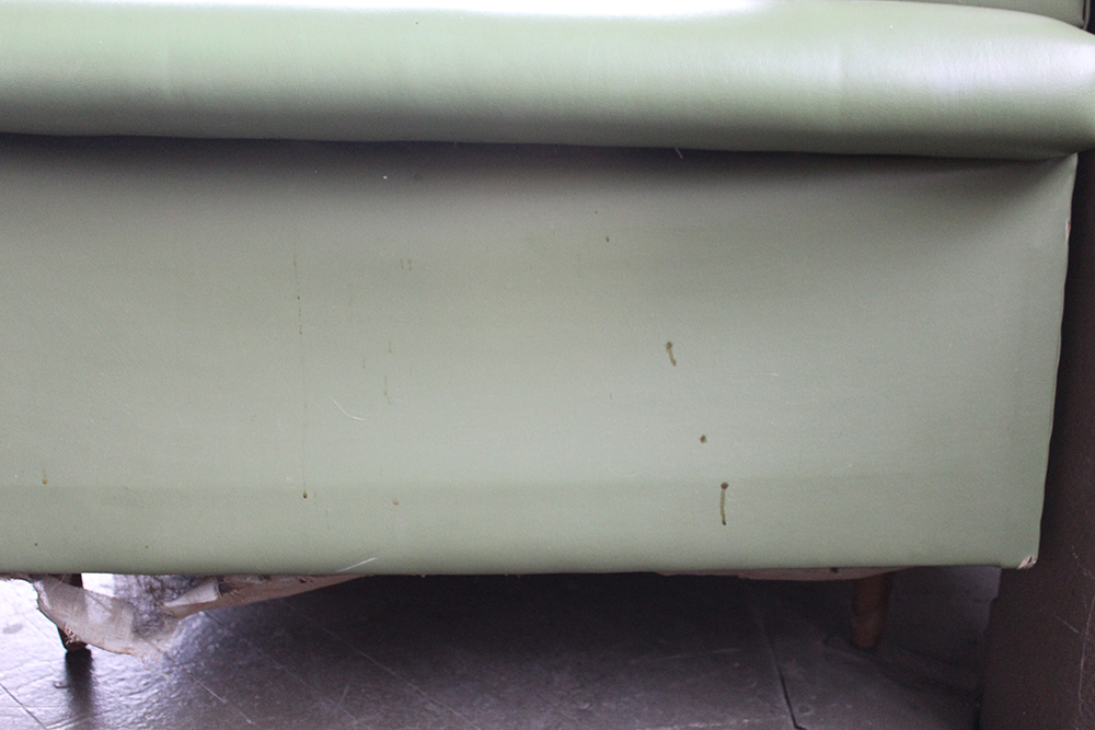 Mid-Century Modern Green Vinyl Sectional