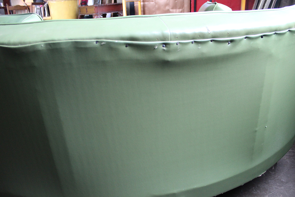 Mid-Century Modern Green Vinyl Sectional