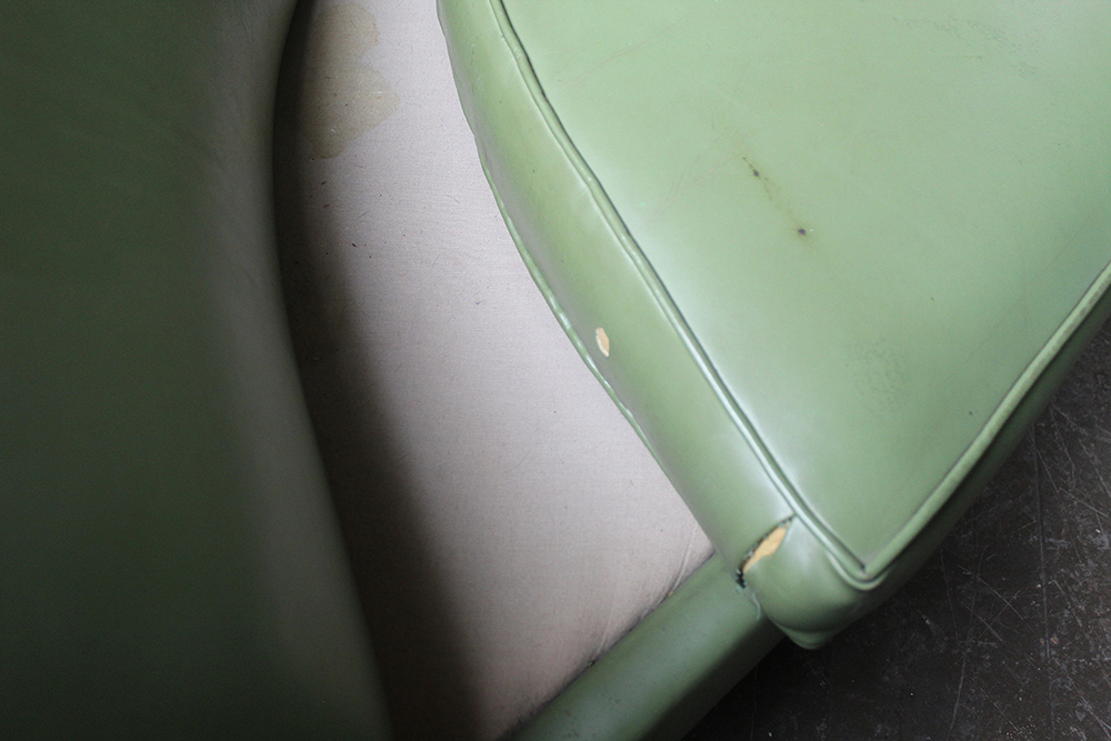 Mid-Century Modern Green Vinyl Sectional