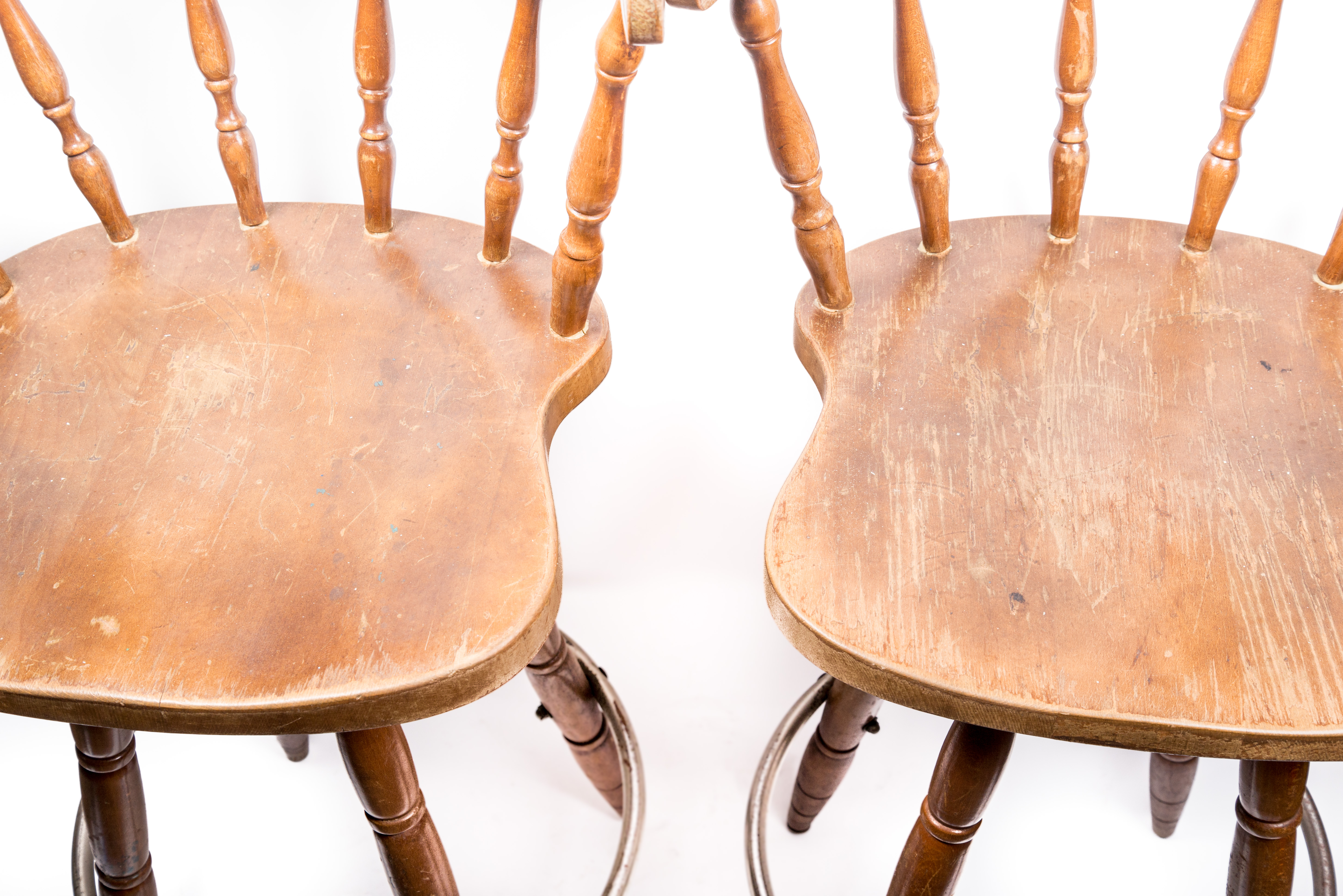 Vintage Yacht Club Wooden Bar Stools