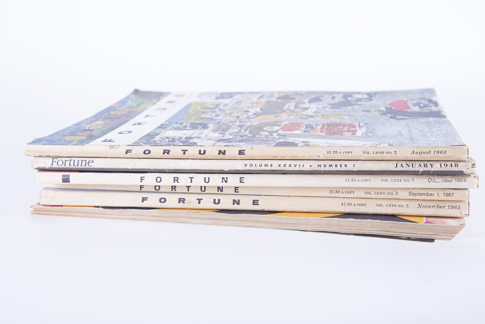 Assortment of Vintage "Fortune" Magazines