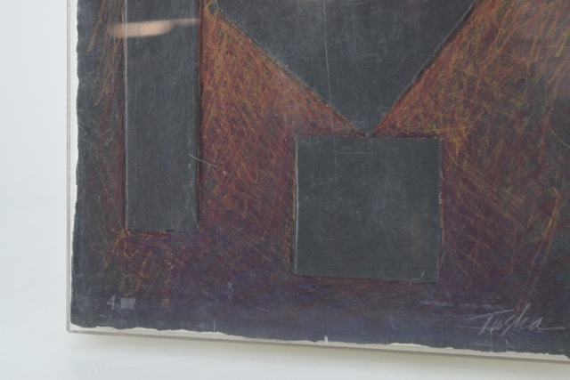 Original Tuska Cast Paper Bas-Relief Sculpture "Four Square"