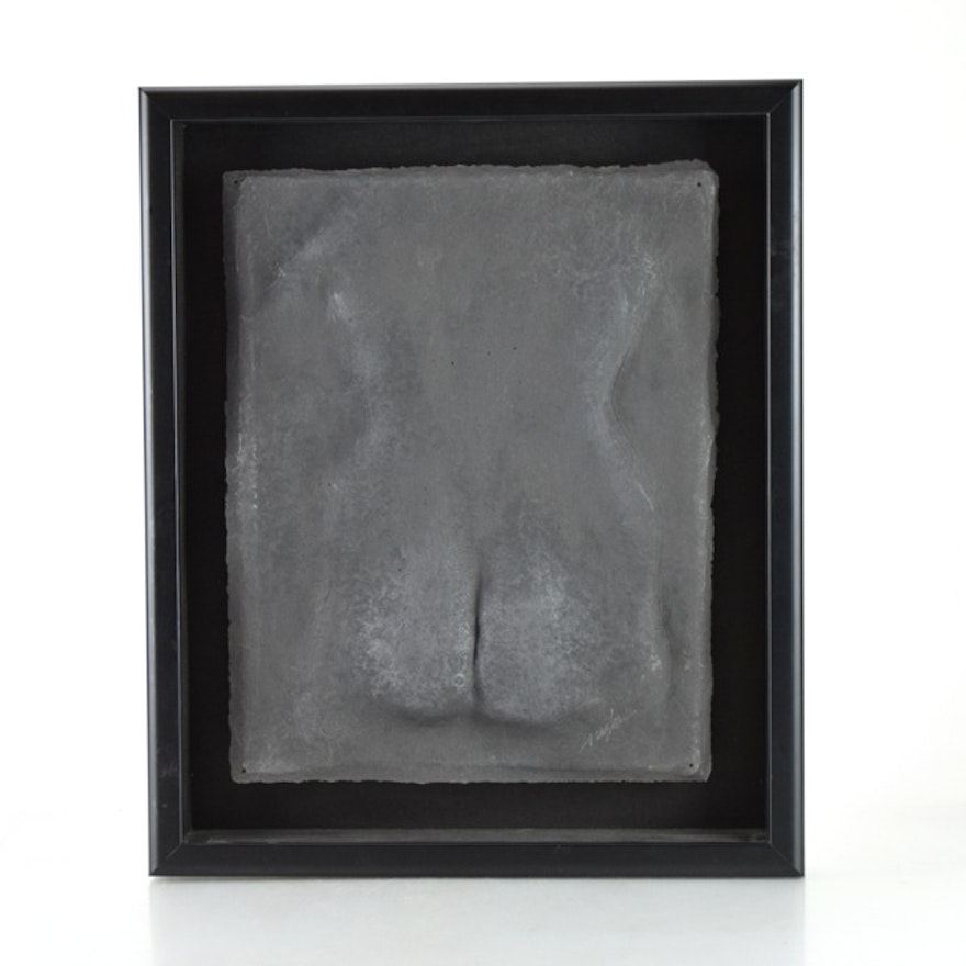 Original Tuska Cast Paper Relief Sculpture "Female Backside"`
