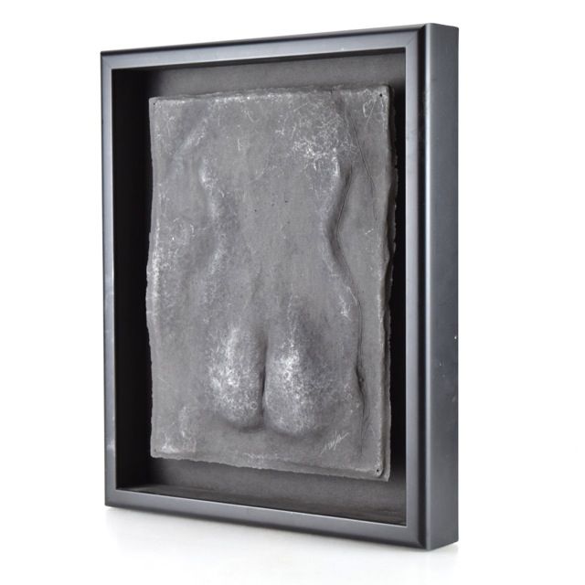 Original Tuska Cast Paper Relief Sculpture "Female Backside"`