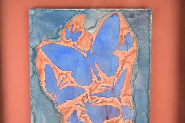 Original Tuska Cut Paper and Watercolor Framed Art "Tattoo" Number 1