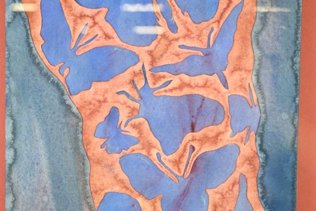 Original Tuska Cut Paper and Watercolor Framed Art "Tattoo" Number 1