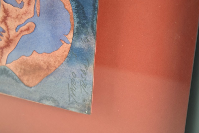 Original Tuska Cut Paper and Watercolor Framed Art "Tattoo" Number 1