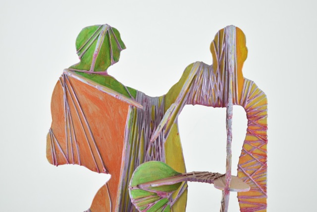 Original Tuska Mixed Media Sculpture "Conversation"