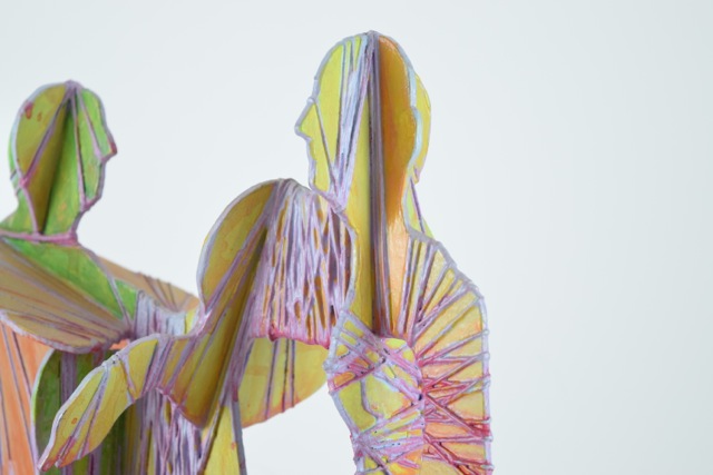 Original Tuska Mixed Media Sculpture "Conversation"