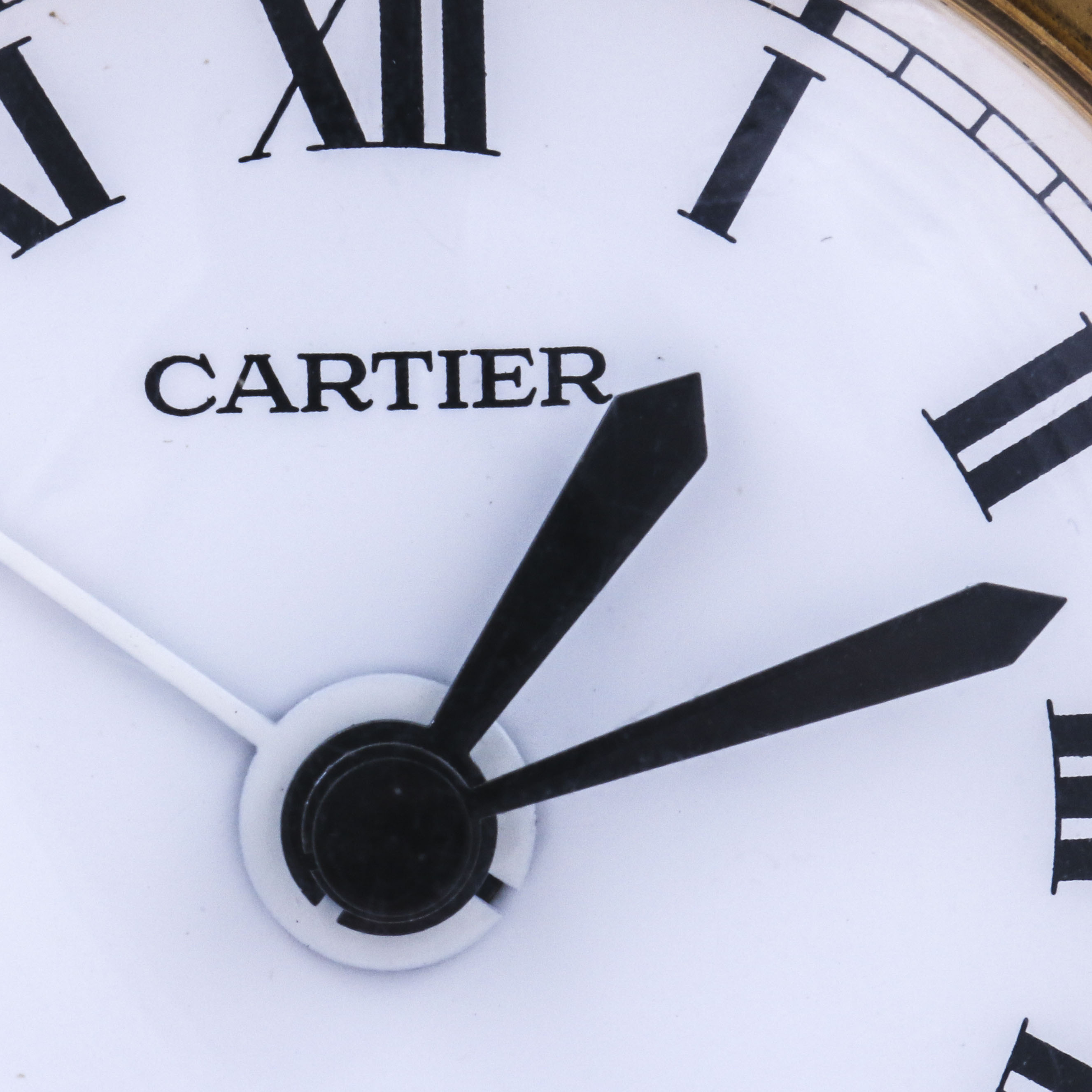 Cartier Gold Tone "Pendulette Romane" Alarm Clock
