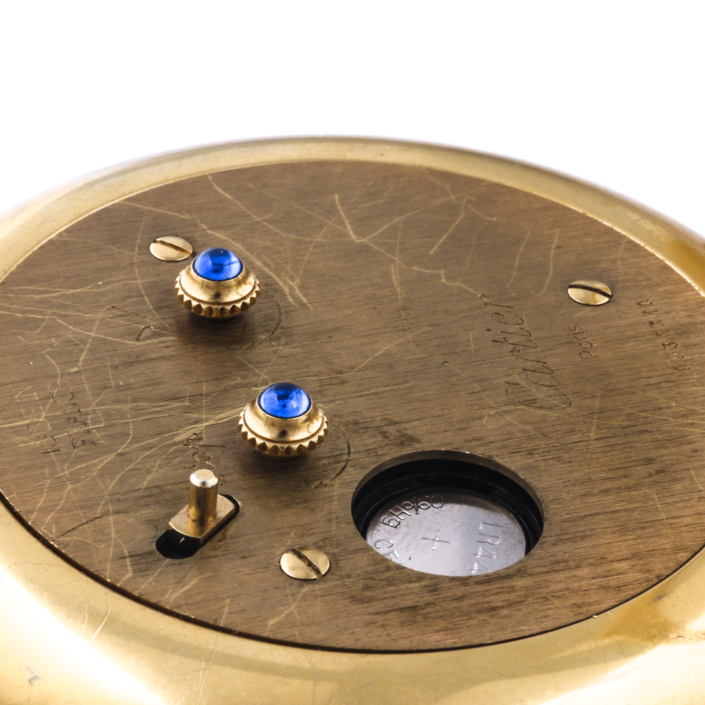 Cartier Gold Tone "Pendulette Romane" Alarm Clock